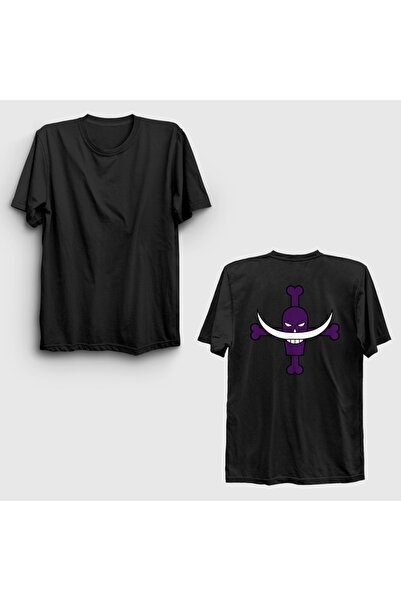 Presmono Unisex Μαύρο T-Shirt με στάμπα στην πλάτη με σχέδιο τατουάζ Whitebea...