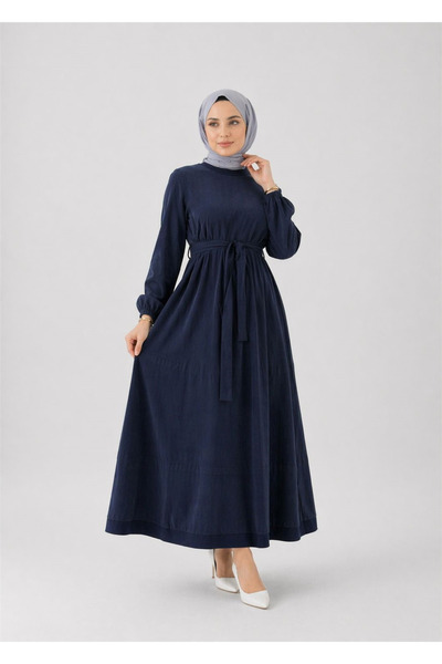 MissWhence 39800 Kadın Beli Kemerli Elbise