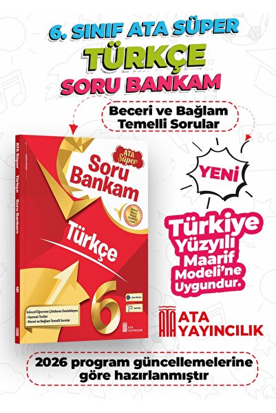 Ata Yayıncılık 6. Sınıf Türkçe Ata Süper Soru Bankam Yeni