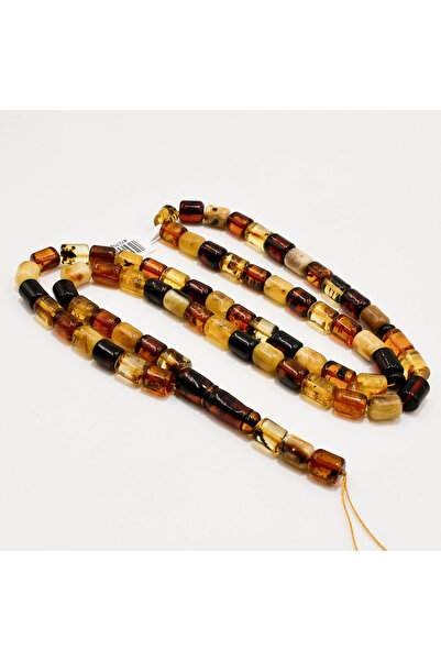 Generic Brand Macintosh Amber Rosary – 69 Beads 8×10.5mm Multicolor Barrel Pr...