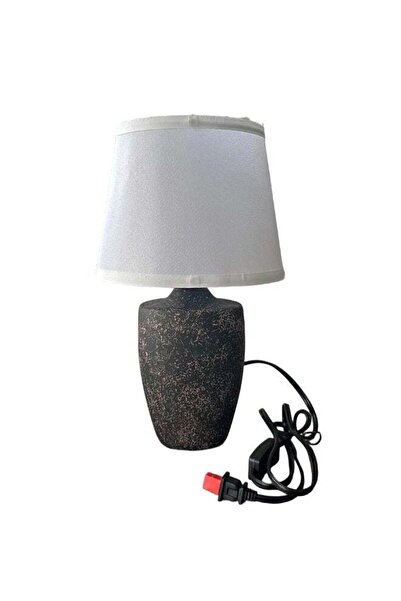 Generic Modern black speckled ceramic table lamp, compact bedside lamp with w...