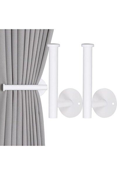 GENERAL Groleca 2 Pack Black Brushed Stainless Steel Curtain Tiebacks No Dril...