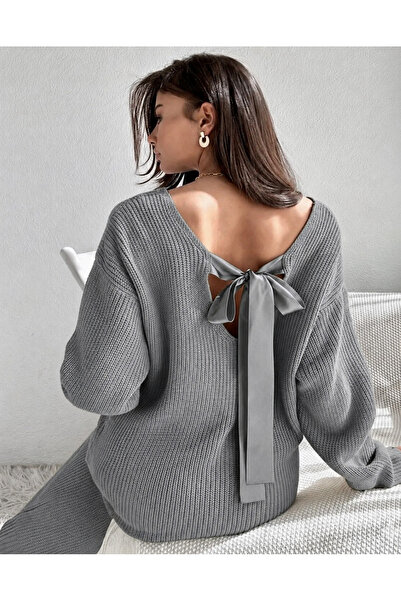 TOFAN TRİKO Tri̇ko Dress with Ribbon Detail