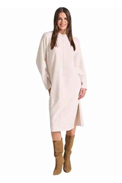 Funky Buddha Πλεκτό Φόρεμα FBL010-106-13 – Chalk - xs