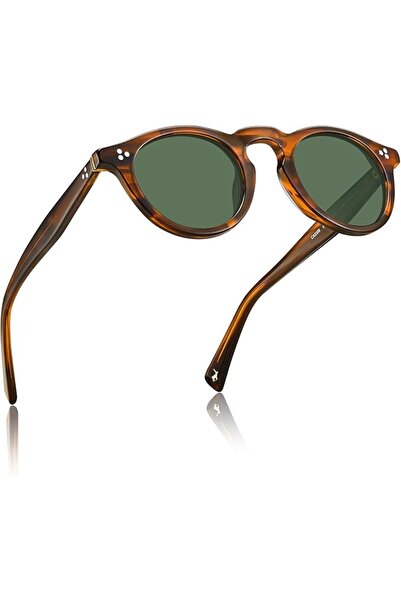 CARFIA Retro Mens Sunglasses Women Polarized UV400 Protection, Small Round Ac...