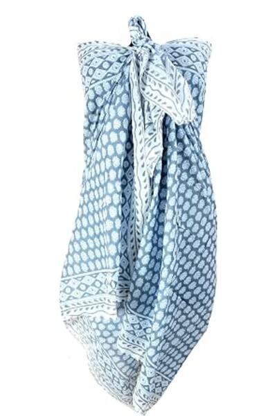 Generic 100% Cotton Block Print Sarong - Women's Swimsuit Wrap Cover-Up, Long...