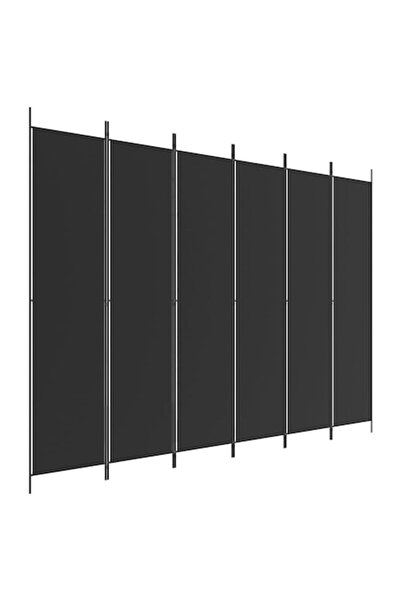 vidaxl Paravan despărțitor cu 6 panouri vidaXL, negru, 300x220 cm, textil
