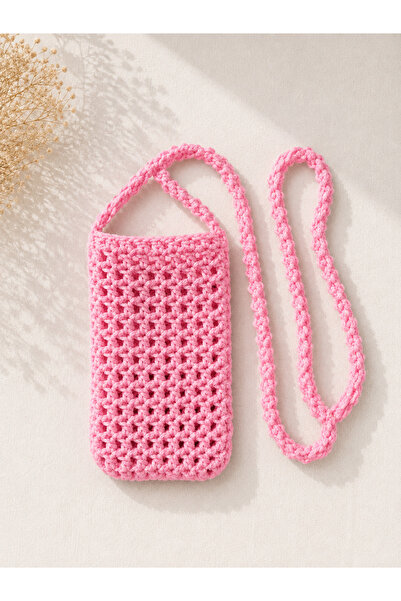 Pembe telefon çantası