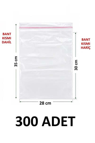 MTKardeşler 300 Pieces 28X30 +5 cm Transparent Nylon Bags with Polyethylene T...