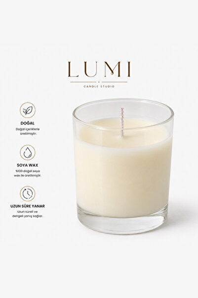 Lumieres Vanilya Kokulu %100 Soya Wax Şeffaf Bardak Beyaz Dekorasyon Lumi Can...