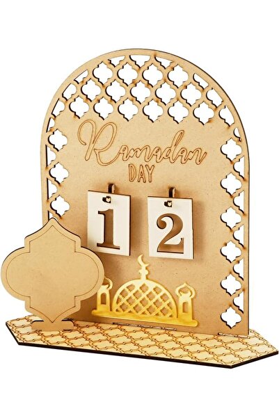 ZERIFAM Ramadan Advent Calendar, Wooden Ramadan 30 Days Countdown Calendar, D...