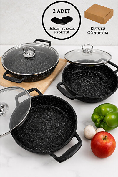 multibox Granit Dökümlü 6,lı Sahan Seti 18-20-22 CM