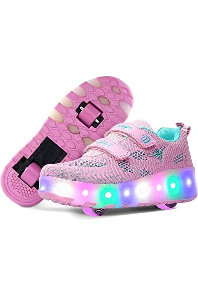 GENERAL Skate Shoes for Kids: LED Light - Up Roller Sneakers with Wheels. Con...