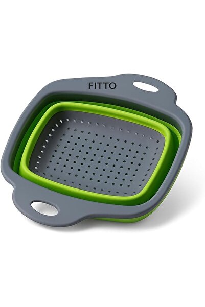 fitto سلة غسيل قابلة للطي للفواكه والخضروات، مصفاة محمولة من السيليكون قابلة ...