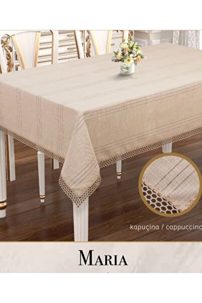 Ceki Home Maria Model Kapiçino 155X220 cm Linen Tablecloth Elegant Home Texti...