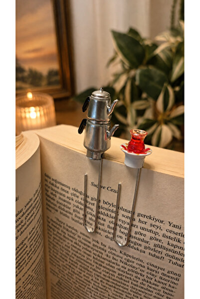 Minyatür Dünyam Çay (kaşıksız) ve Çaydanlık Kitap Ayracı- 3D baskı ve Reçine ...