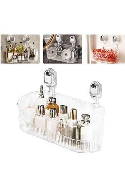 GENERAL Shower Caddy Suction Cup, No-Drill Bathroom Suction Storage Box Showe...