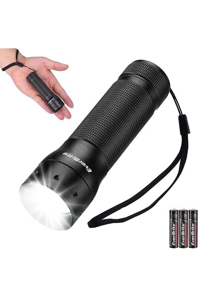 EVERBRITE Mini Zoomable LED Flashlight, 3 Modes, 3 AAA Batteries Included | C...