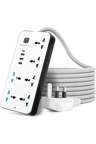 Baytion Extension Lead,Universal Electric Extension Cord with 3 Pin Socket,Ex...