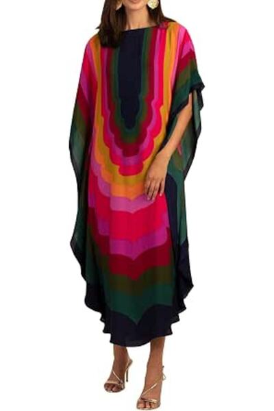 YouKD Women's Long Kaftan Maxi Bohemian Dress Beach Coverup Robe Roomy Kimono...