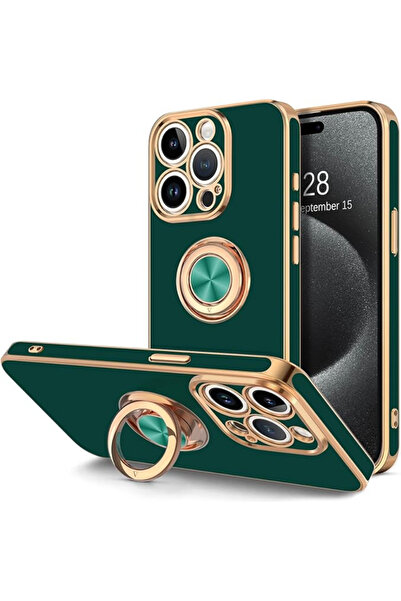 Dezooe Luxury Phone Case for iPhone 14 Pro Max, Built-in Ring Holder, 360° Ro...