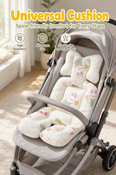 Generic 1 Cotton Breathable Reversible Stroller Seat Cushion Spine Support Un...