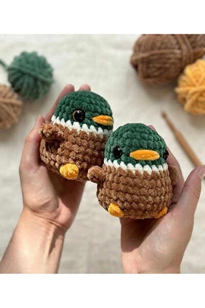 Muhteşem Concept Yeşil baş Ördek Peluş Civciv Amigurumi El Örgüsü Peluş (1 Adet)