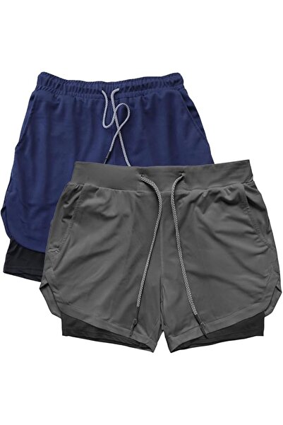 Dress Cici Men's 2-in-1 Gym Shorts - 5" Athletic Shorts with Zipper Pockets &...