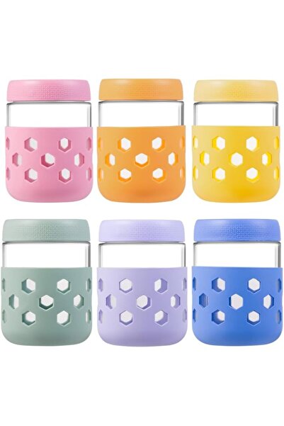 Generic 6-Pack (473 ML/16 OZ) Overnight Oats Container Jar with Lid, Airtight...