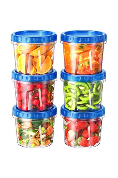 Generic Oz Plastic Food Storage Containers with Twist Top Lids, 6 Pack BPA Fr...