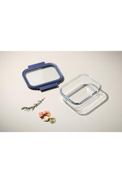 Generic Comodo Rectangular Glass Food Container with Lid, 1 Liter Capacity