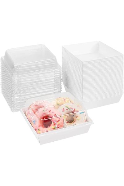 Generic Small Charcuterie Boxes with Clear Lids, To Go Paper Disposable Food ...