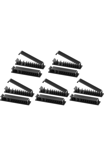Generic Cable Management Clips, Self-Adhesive Wire Organiser, 10-Pack, Black,...