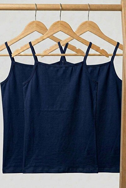 COTENCONCEPT 3 Pieces of Cotton Blend Plain Strappy Undershirts (Ages 5-14)