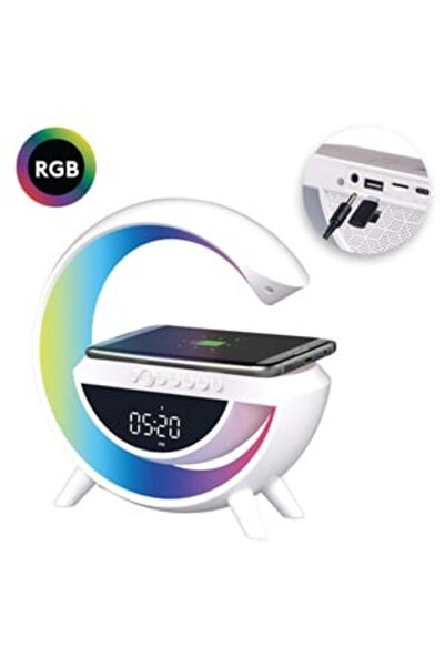 OEM Lampa Smart Multifunctionala cu Ceas Difuzor Wireless Incarcare RGB in 1
