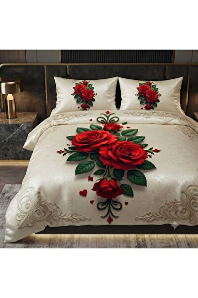 Elmas Dizayn Special Design Brand Double Duvet Cover Set Organic Satin & Cott...