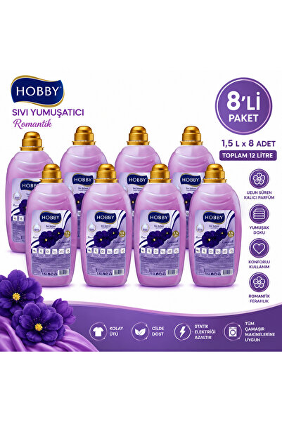 Hobby Sıvı Sabun Romantik 1500 ml x 8 Adet