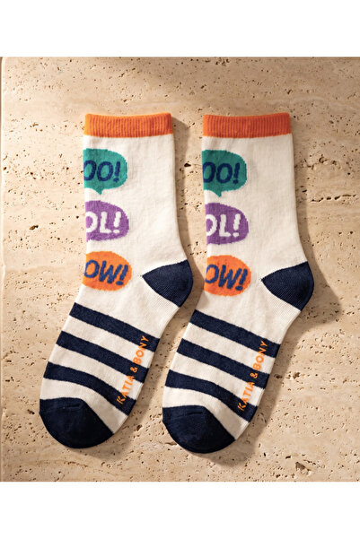 Katia&Bony Children's Cute Monster Socks Ecru