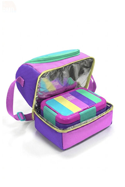 Coral High Two-tier lunch bag and stainless steel lunch container set