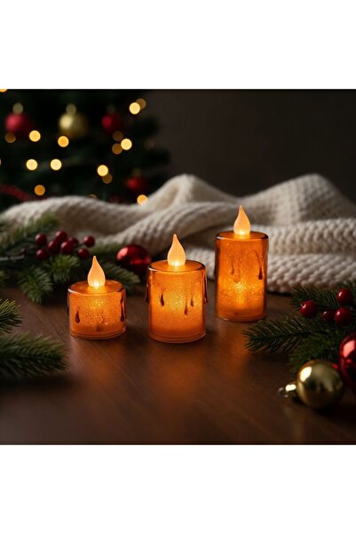 Alista Home Комплект от 3 LED коледни свещи, топло бели, декоративни, работещ...