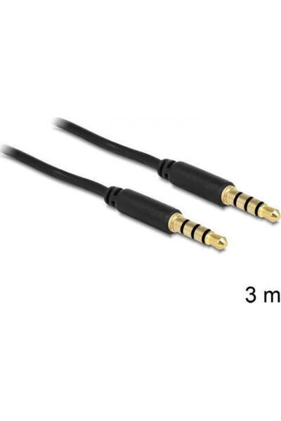 DELOCK Καλώδιο Ήχου TRRS 3.5mm Αρσενικό - 3.5mm Αρσενικό Μαύρο 1μ με Επιχρυσω...