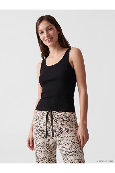 LC Waikiki I U Roba Collar Women's Ribbed Pajama Top from Freezen Store