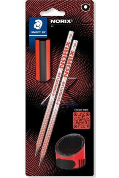 Staedtler Σετ 2 Μολυβιών Norix Hb Bk 100% Pefc Κόκκινο Μαύρο