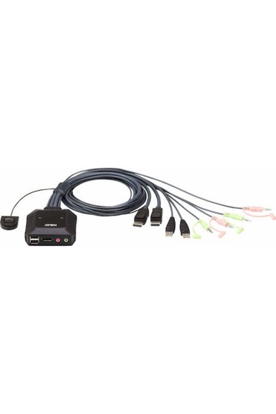 Aten CS22DP Διακόπτης KVM & Δεδομένων με Ήχο DisplayPort USB 2.0