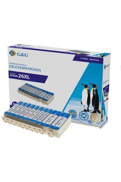 G&G Συμβατό μελάνι εκτυπωτή inkjet Epson 26xl Μαύρο Μονή συσκευασία