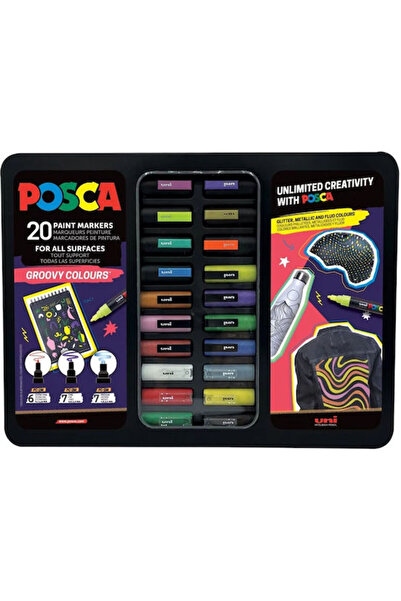 POSCA Μόνιμοι Μαρκαδόροι 3mm Πολύχρωμοι 20 τεμάχια