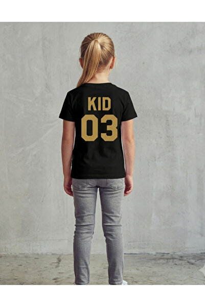 TİMİSİVA Family Matching Black Printed T-Shirt Set - Daddy 01, Mommy 02, Kid ...