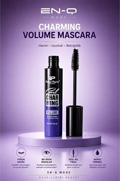 ENQ Charming Volume Maskara – Yoğun Hacim Veren, Belirgin ve Dolgun Görünüm S...