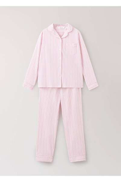 MANGO Kids Çizgili pamuklu pijama takımı