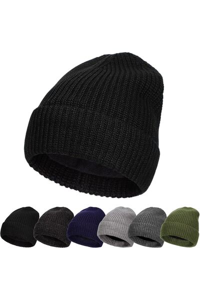 GENERAL قبعة صوفية دافئة للرجال مقاس L/XXL، بنسيج محبوك سميك، قبعة رأس دافئة ...